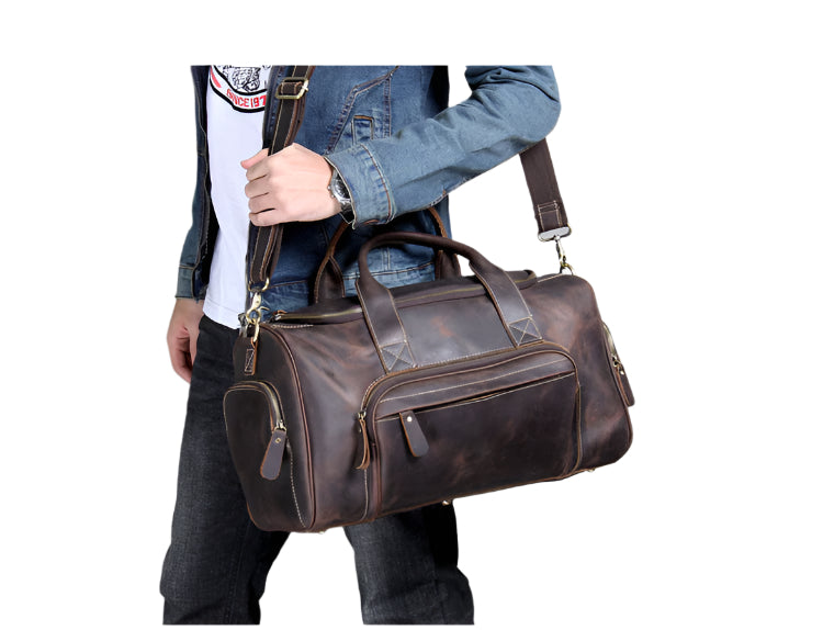 Premium Leather Travel Duffel